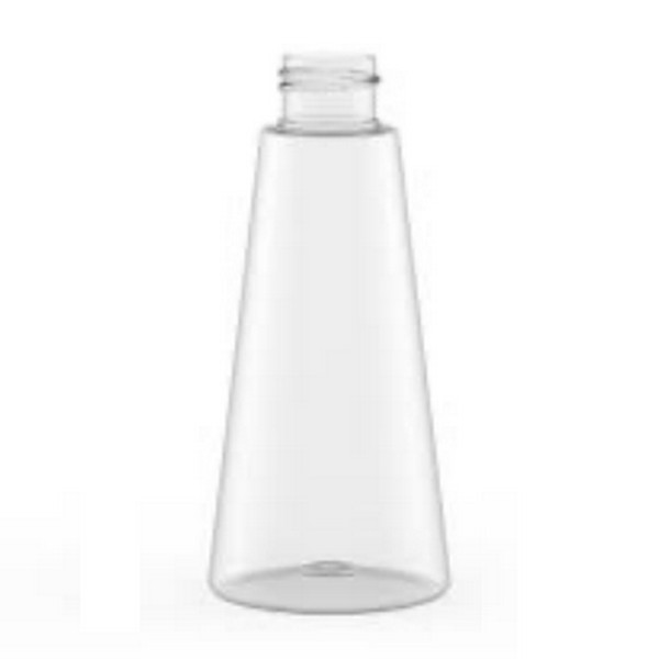Frasco de plástico transparente cilíndrico de 150 ml com rosca 24/410